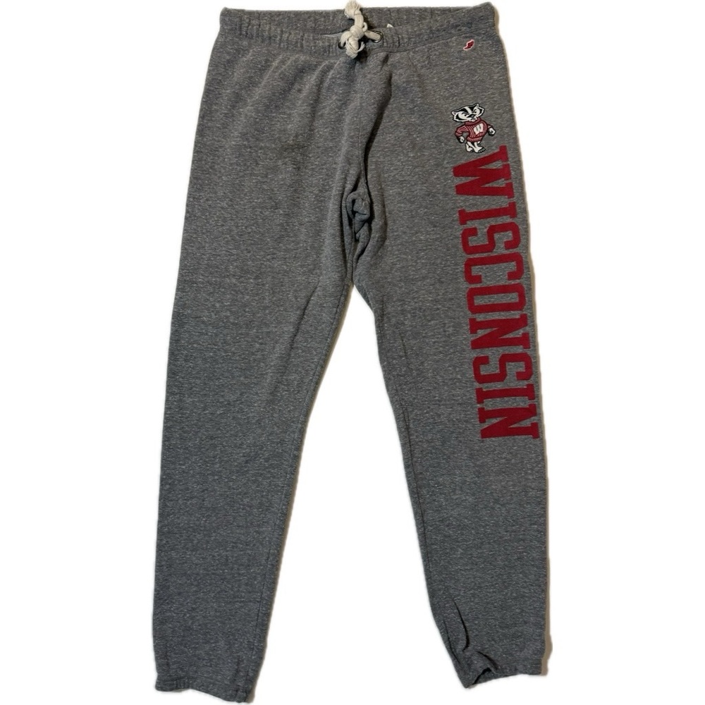 VINTAGE Wisconsin Badgers Gray Jogger Sweatpants with Red Logo